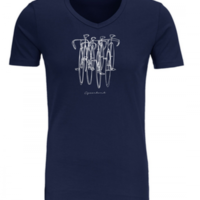 GREENBOMB Herren V Auschnitt T-shirt Bike Sketch Peak Navy GREENBOMB Herren V Auschnitt T-shirt Bike Sketch Peak Navy