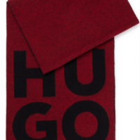 Hugo Schal Unisex -Z aus Woll-Mix mit Stack-Logo und Fransen rot 693 Hugo Schal Unisex -Z aus Woll-Mix mit Stack-Logo und Fransen rot 693