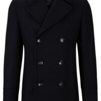 Boss Zweireihiger Mantel H-Hyde-Pcoat-234 aus Woll-Mix dunkelblau 402