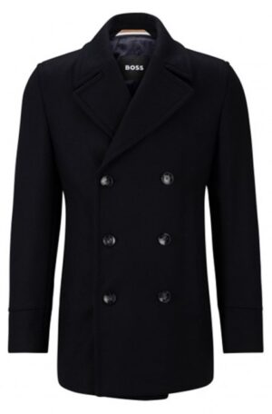 Boss Zweireihiger Mantel H-Hyde-Pcoat-234 aus Woll-Mix dunkelblau 402