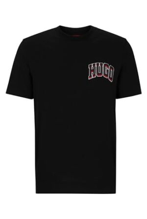 Hugo Regular-Fit Dasko T-Shirt aus Baumwoll-Jersey mit sportivem Logo schwarz 001