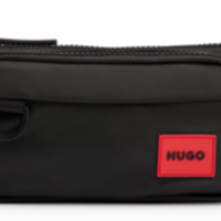Hugo Gürteltasche Ethon 2.0N_Bumbag N aus recyceltem Gewebe mit rotem Logo-Etikett schwarz 002 Hugo Gürteltasche Ethon 2.0N_Bumbag N aus recyceltem Gewebe mit rotem Logo-Etikett schwarz 002