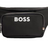 Boss Strukturierte Gürteltasche Catch_3.0_Bumbag mit kontrastfarbenem Logo schwarz 001