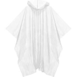 Regenponcho, Weiß Notfallcape zum Radfahren, Wandern Regenschutz Poncho One Size