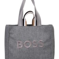 Boss Tote Bag Deva Tote WL mit Oversize-Logo-Stickerei grau 030 Boss Tote Bag Deva Tote WL mit Oversize-Logo-Stickerei grau 030
