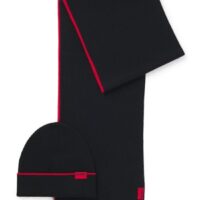 Hugo Set aus Mütze und Schal Zaschel Set mit Logo-Label schwarz 001