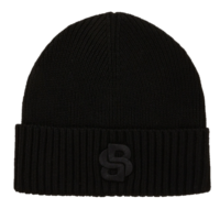 Boss Mütze Edo_ Hat aus Schurwoll MIx mit Logo Tonal schwarz 001 Boss Mütze Edo_ Hat aus Schurwoll MIx mit Logo Tonal schwarz 001