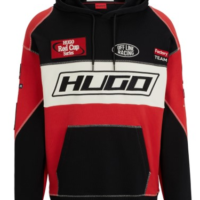 Hugo Hoodie Dussels aus Baumwolle im Colour-Block-Design mit Details im Rennsport-Stil gemustert 693