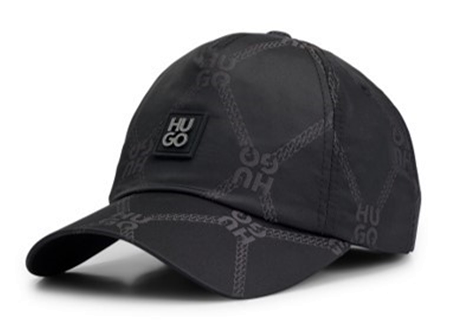 Hugo Jude-N-CH Wasserabweisende 5-Bahnen-Cap mit Stack-Logos schwarz 001 Hugo Jude-N-CH Wasserabweisende 5-Bahnen-Cap mit Stack-Logos schwarz 001