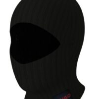 Hugo Unisex Warme Strickmütze Xala mit Nackenschutz, lässige einfarbige Farbe schwarz 001