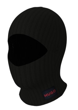 Hugo Unisex Warme Strickmütze Xala mit Nackenschutz, lässige einfarbige Farbe schwarz 001 Hugo Unisex Warme Strickmütze Xala mit Nackenschutz, lässige einfarbige Farbe schwarz 001
