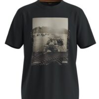 Boss T-Shirt Te_Dunetrace aus Baumwoll-Jersey mit Foto-Print schwarz 001