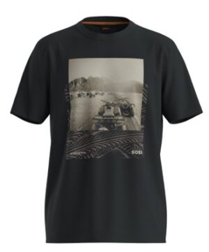 Boss T-Shirt Te_Dunetrace aus Baumwoll-Jersey mit Foto-Print schwarz 001