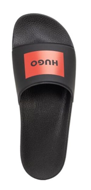 Hugo Timein_slid_ph_N Slides mit Logo auf dem Riemen schwarz 001