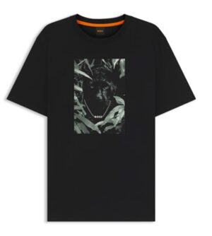 Boss T-Shirt Te_Animali aus Baumwoll-Jersey mit Animal-Grafik schwarz 001