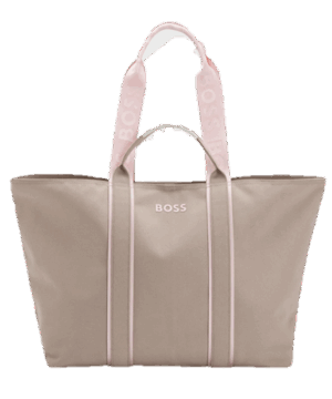 Boss Damen Palmah TOTE Strukturierte Tote Bag mit Logo-Riemen 114 off white