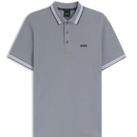 Boss Paddy Poloshirt aus Baumwoll-Piqué mit Logo an der Kragenunterseite grau 026