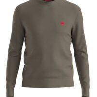 Hugo Pullover San Cassius-C1 aus Bio-Baumwolle mit rotem Logo-Label grau 032