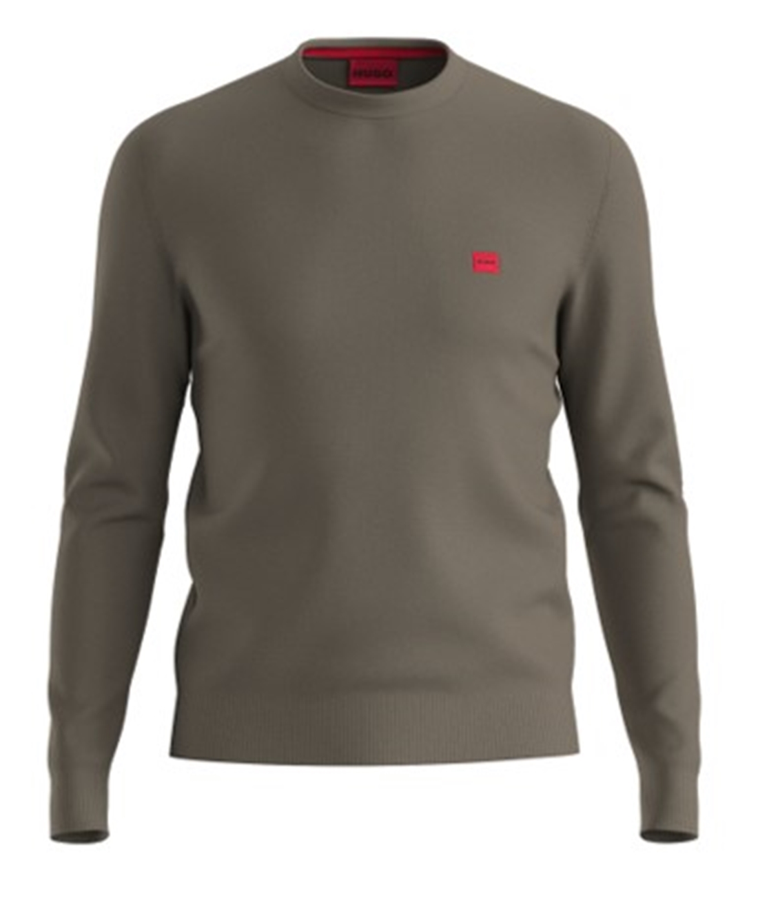 Hugo Pullover San Cassius-C1 aus Bio-Baumwolle mit rotem Logo-Label grau 032 Hugo Pullover San Cassius-C1 aus Bio-Baumwolle mit rotem Logo-Label grau 032