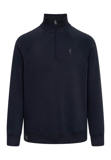Derbe Basic Kippes Herren Halfzip Sweatshirt Navy Dunkelblau GOTS Derbe Basic Kippes Herren Halfzip Sweatshirt Navy Dunkelblau GOTS